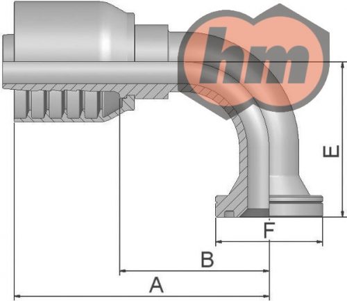 SFS 90° 6000psi, 1" 47,63mm, DN19