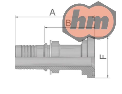 Parker fitting SAE 61 kód - egyenes