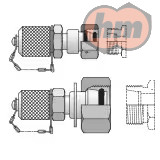 PARKER (VKA306LCF) VKA3 mérőponti csatlakozó, M16X2, DIN24 hollanderrel